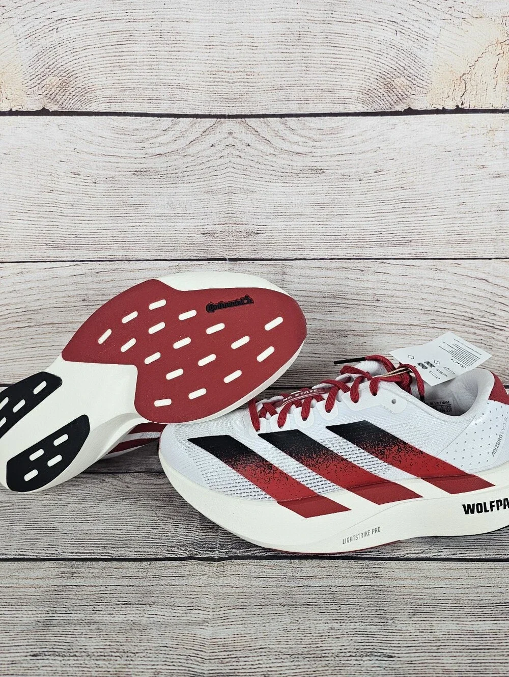 Adidas Adizero Evo SL NC State Wolfpack Running Shoes JQ4571 Men's Size 4 NEW